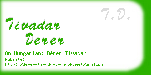 tivadar derer business card
