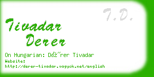 tivadar derer business card